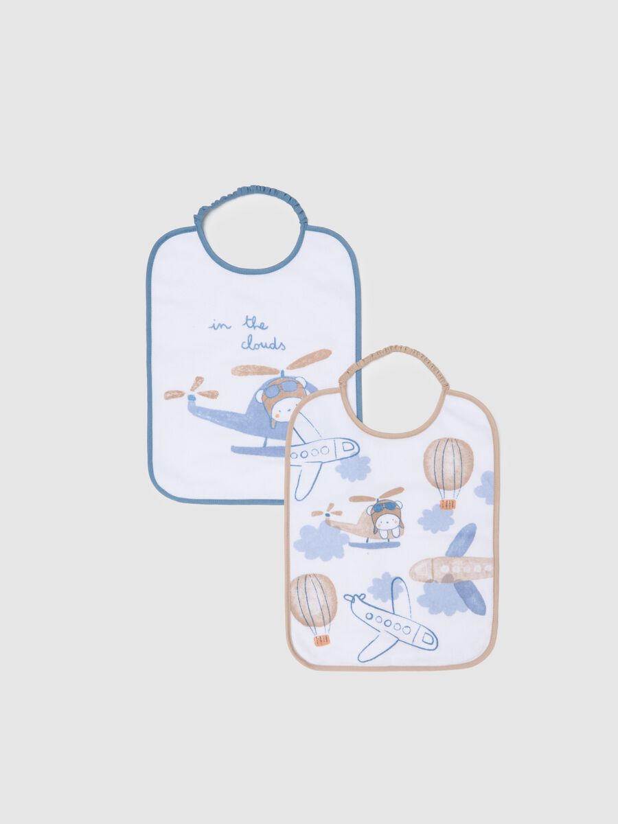 Bipack di bavette da neonato in misto cotone multicolor_0