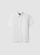 White pure linen oversized shirt for boys_0