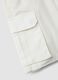 White stretch cotton cargo shorts_5