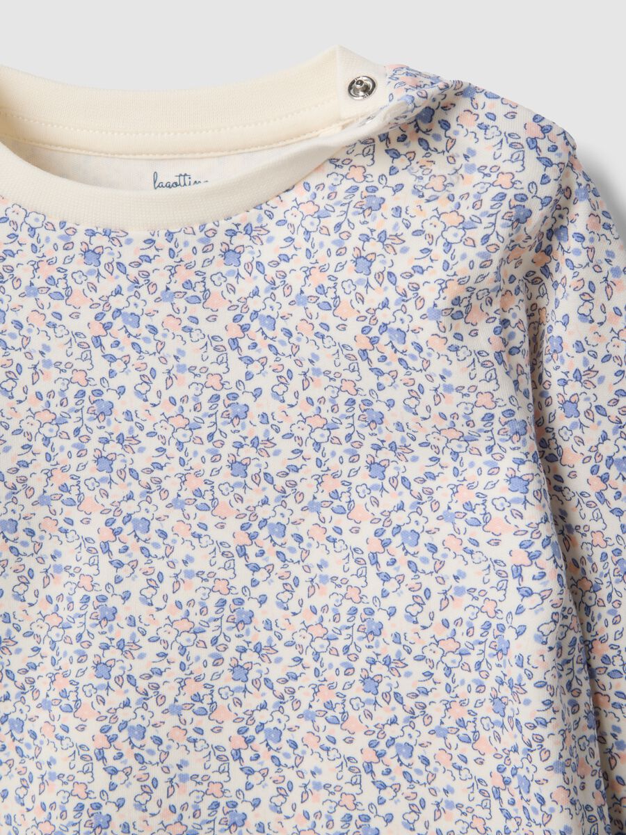Pigiama in puro cotone multicolor da neonato con design floreale_2
