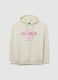 Beige cotton blend regular fit hoodie with Hard Rock Cafe logo_4