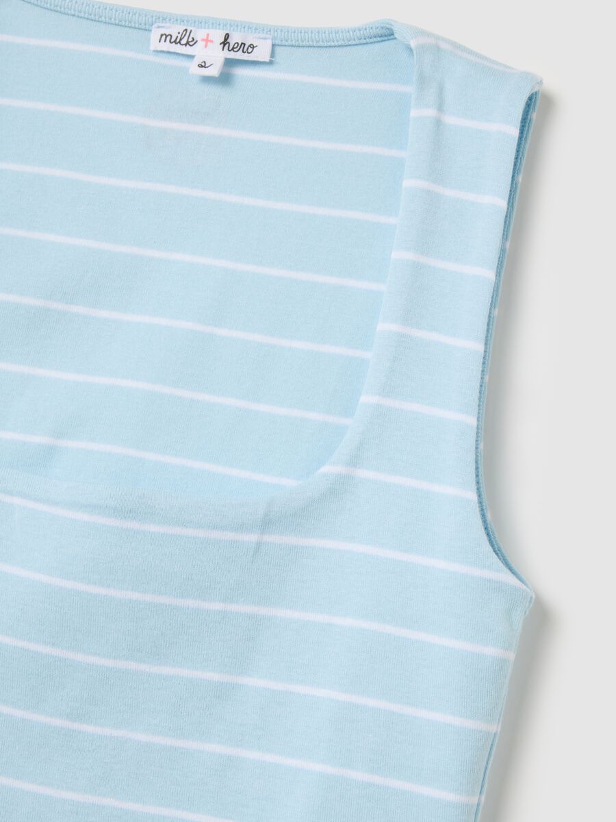 Women's fitted pure cotton azure cropped top_5