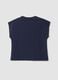 Blue pure cotton short-sleeve regular fit T-shirt_5