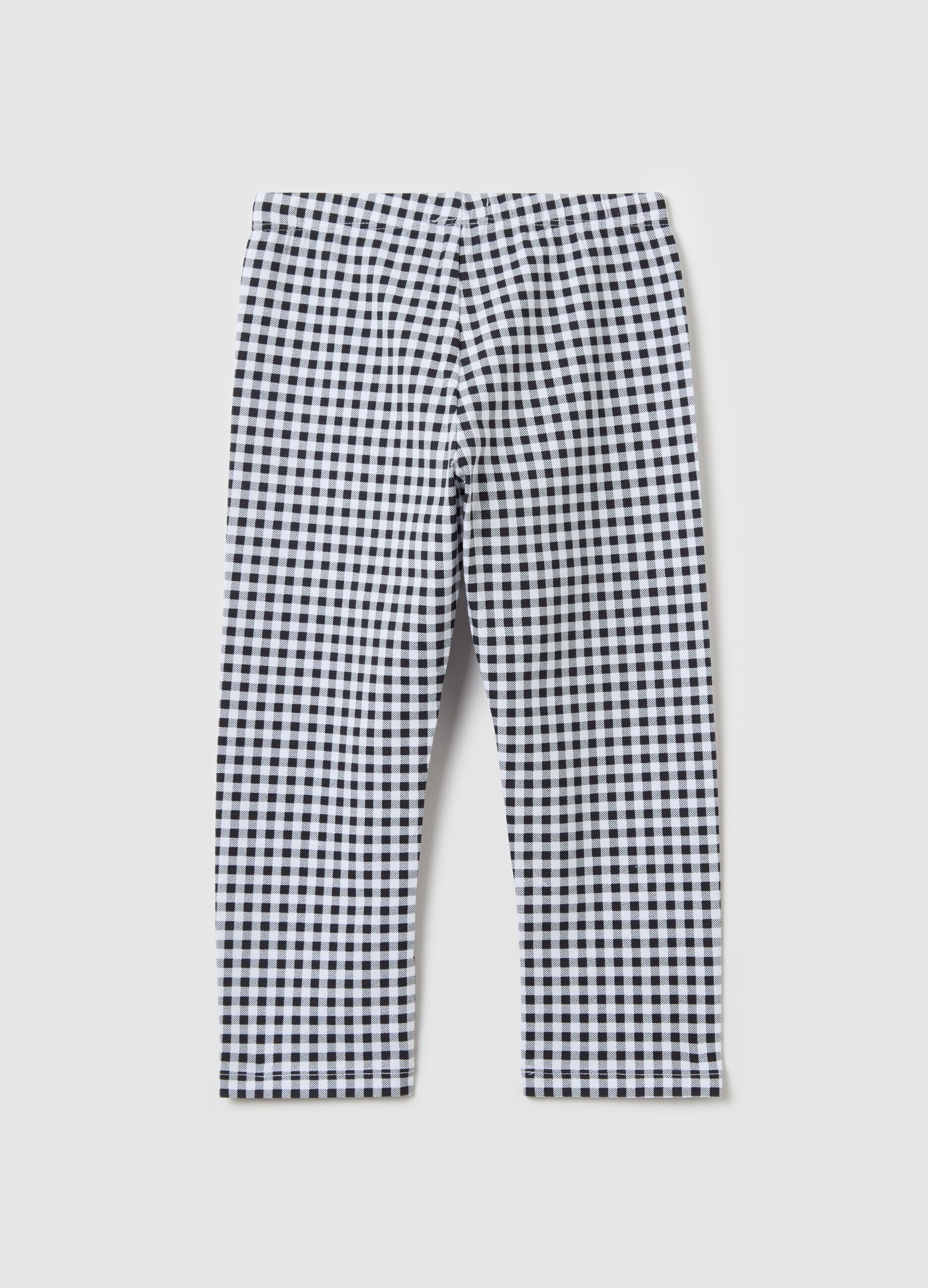 Three-quarter leggings in stretch cotton