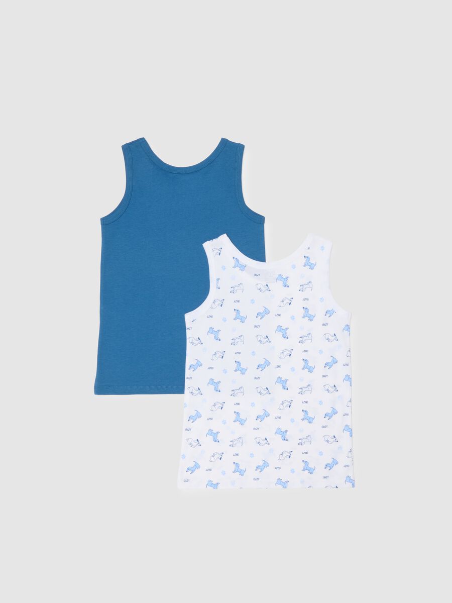 Blue and White Cotton Vests_1