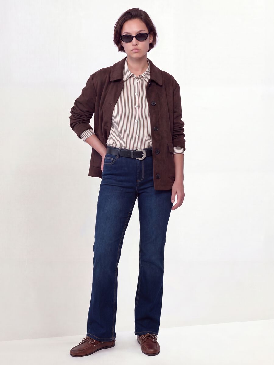 Giacca marrone regular fit con bottoni_2