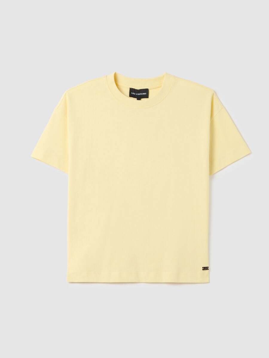 Les Copains Light Yellow Cotton T-shirt_4