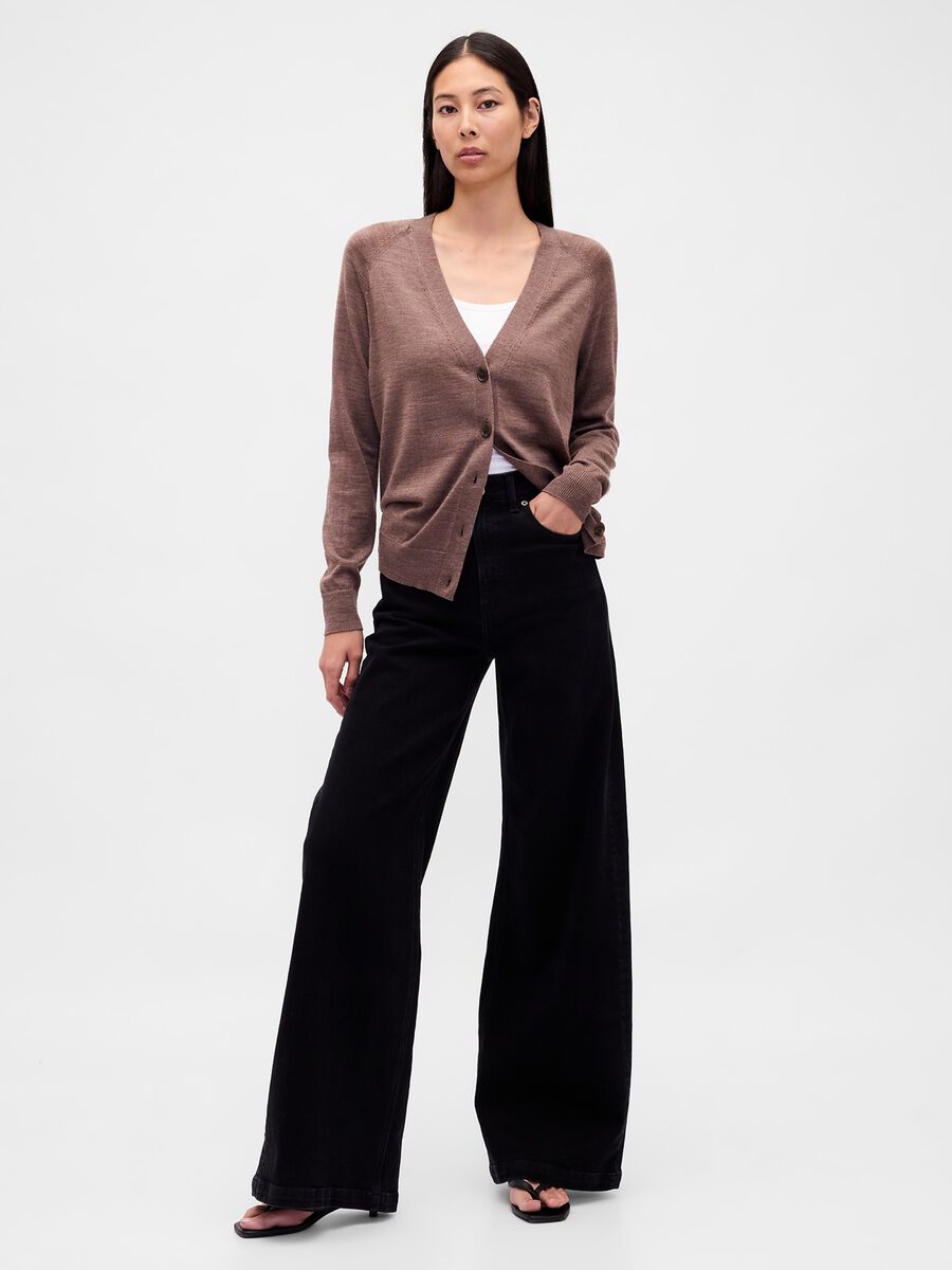 Cardigan marrone in lana_2