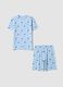Blue pure organic cotton boys&rsquo; pyjamas with fish print_0