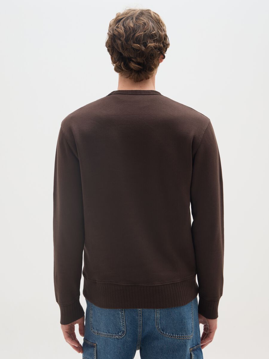 Maglia in puro cotone marrone regular fit_2