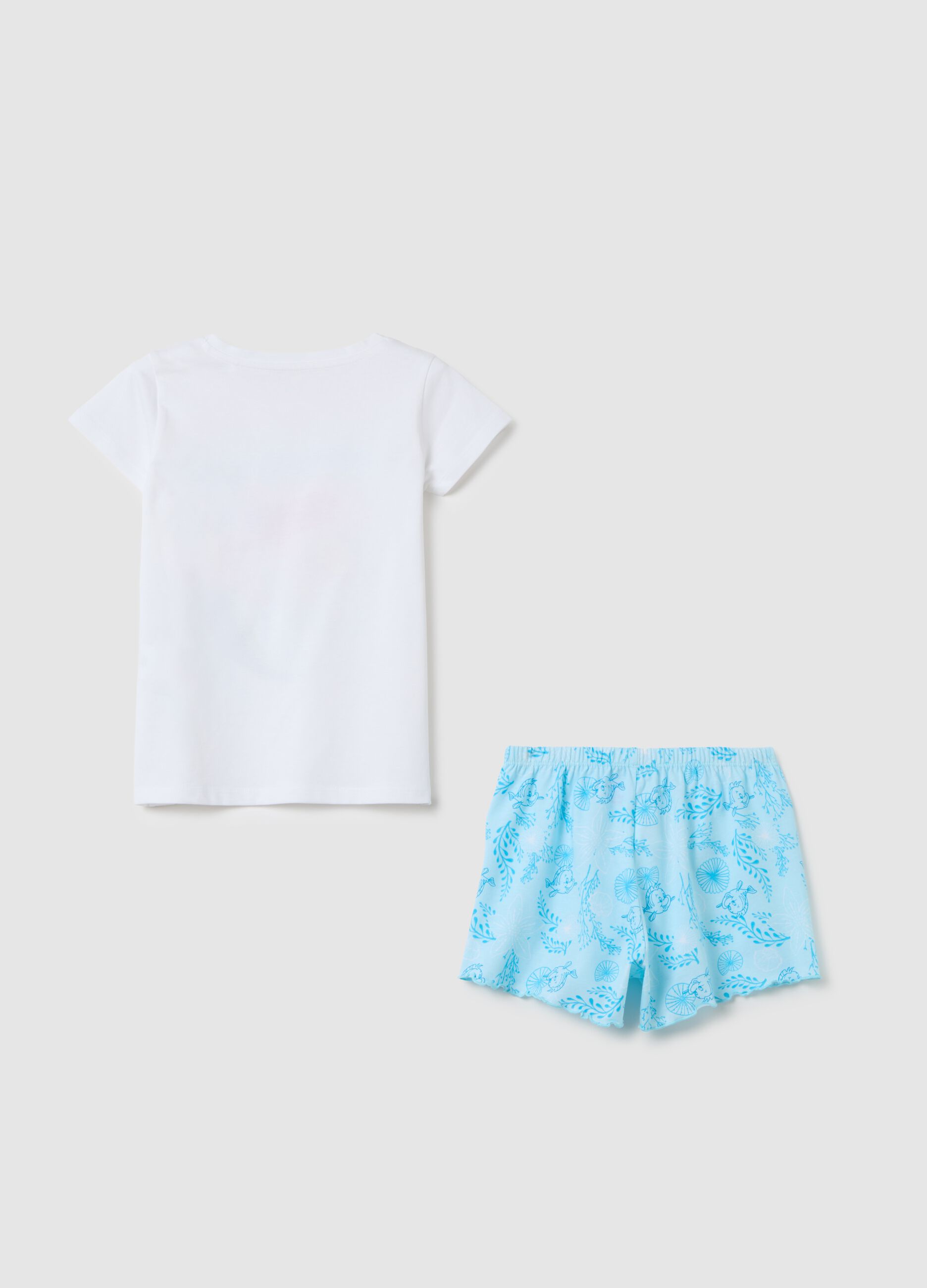 Pigiama da bambina in puro cotone bianco regular fit