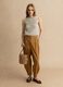 Brown lyocell-cotton blend slouchy fit trousers_0