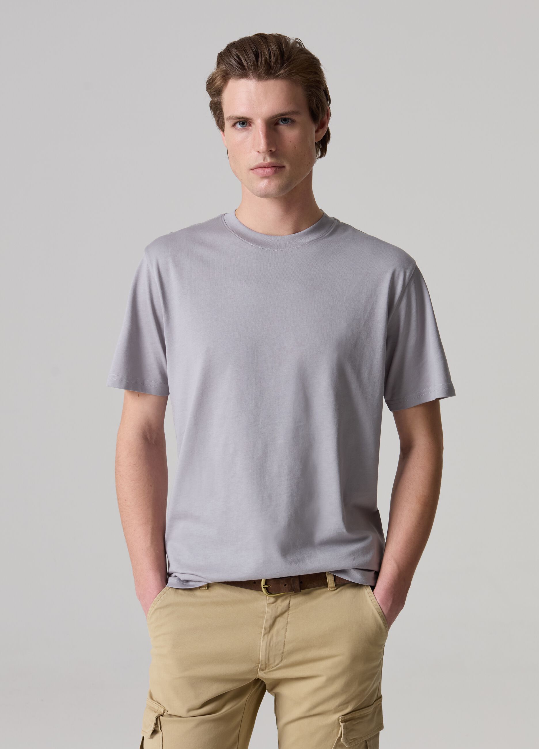 Supima cotton T-shirt with round neck