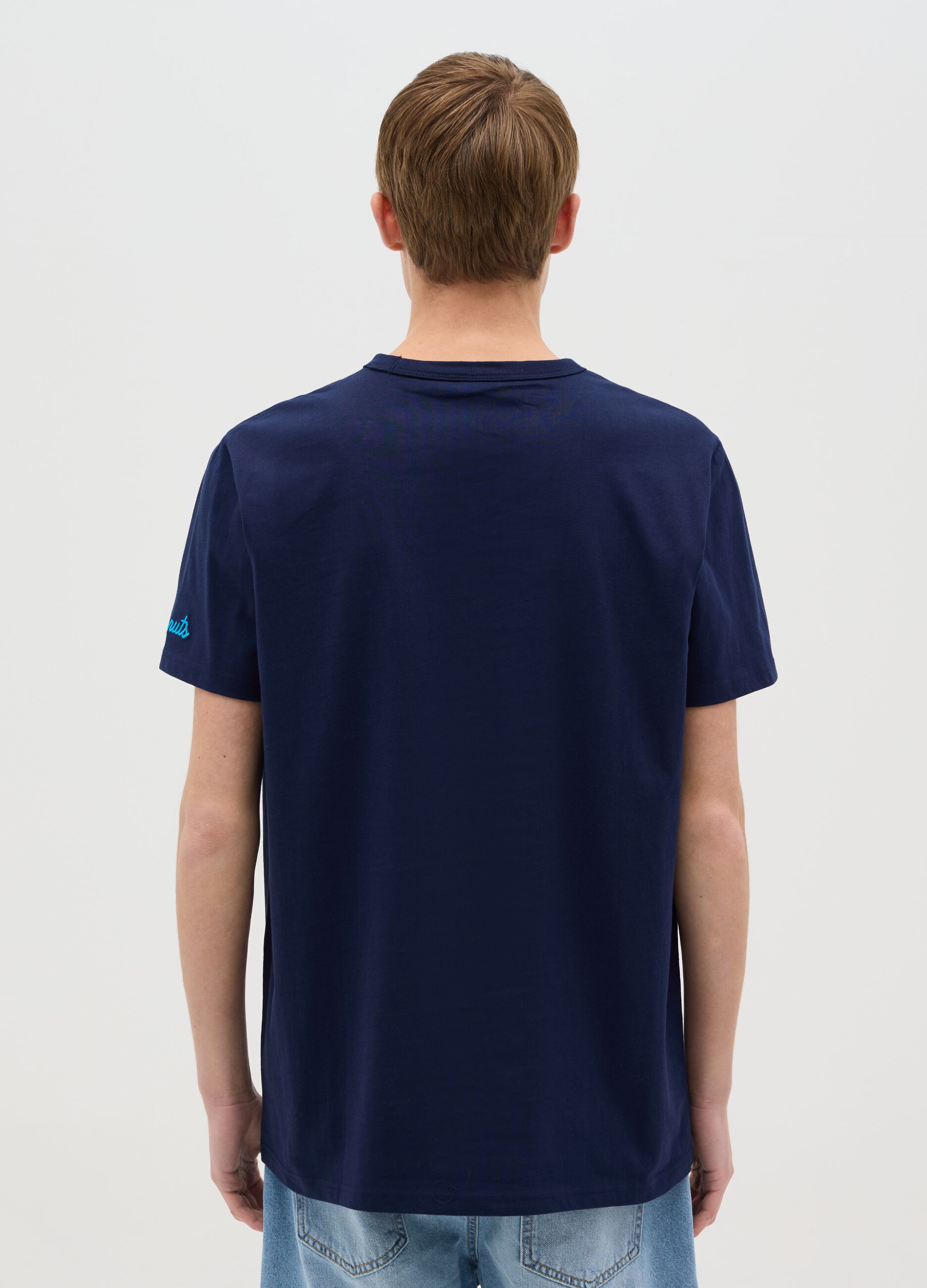 Blue T-shirt with Snoopy footballer print