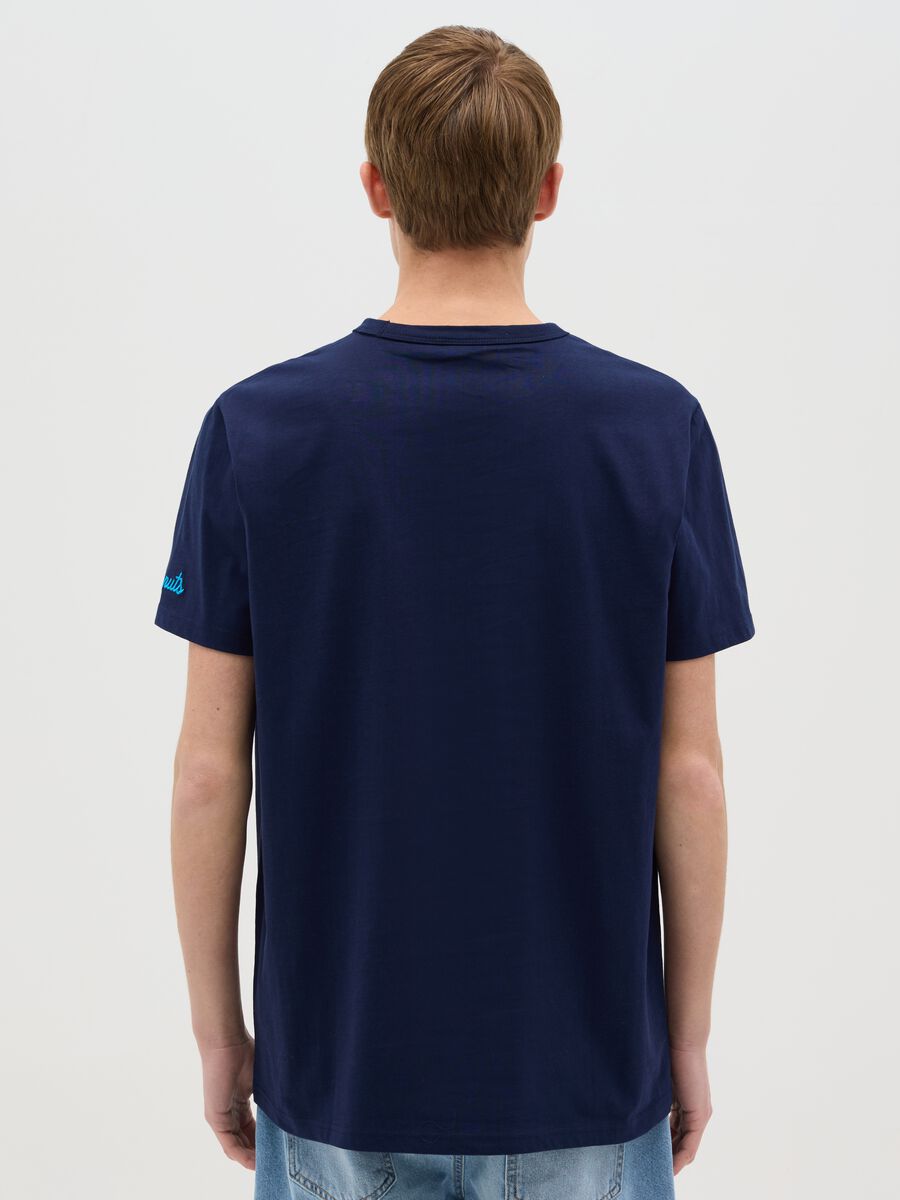 Blue T-shirt with Snoopy footballer print_3