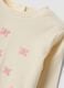 White organic cotton ribbed top with butterfly embroidery for baby girl_2