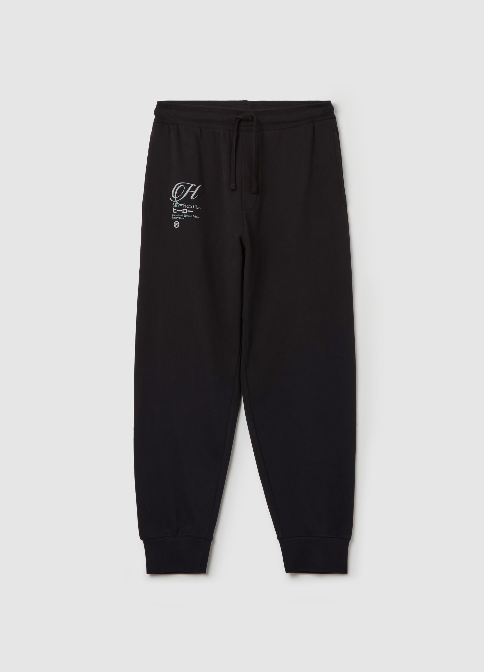 Fleece joggers with print