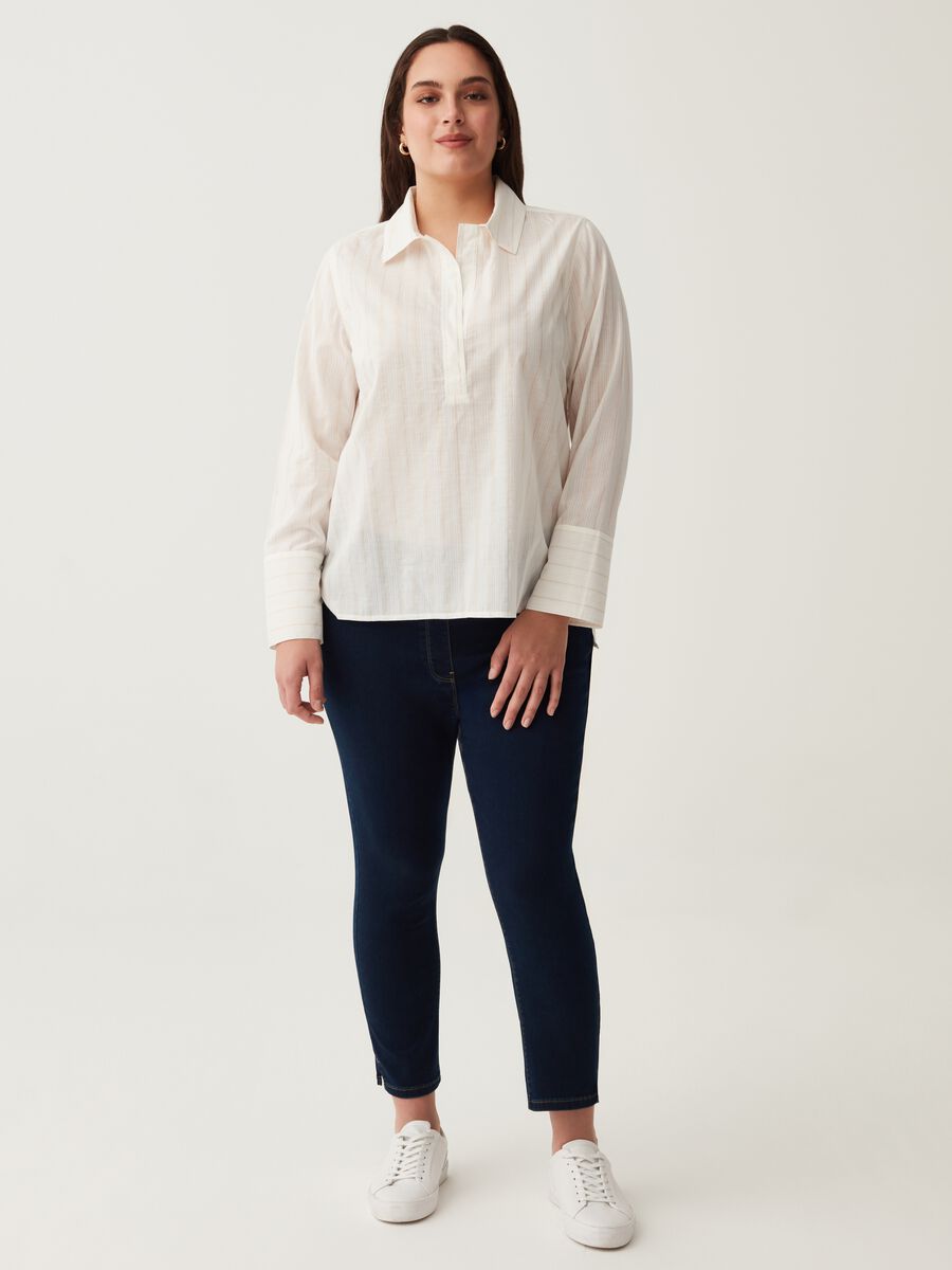 Camicia a righe con lurex Curvy_1