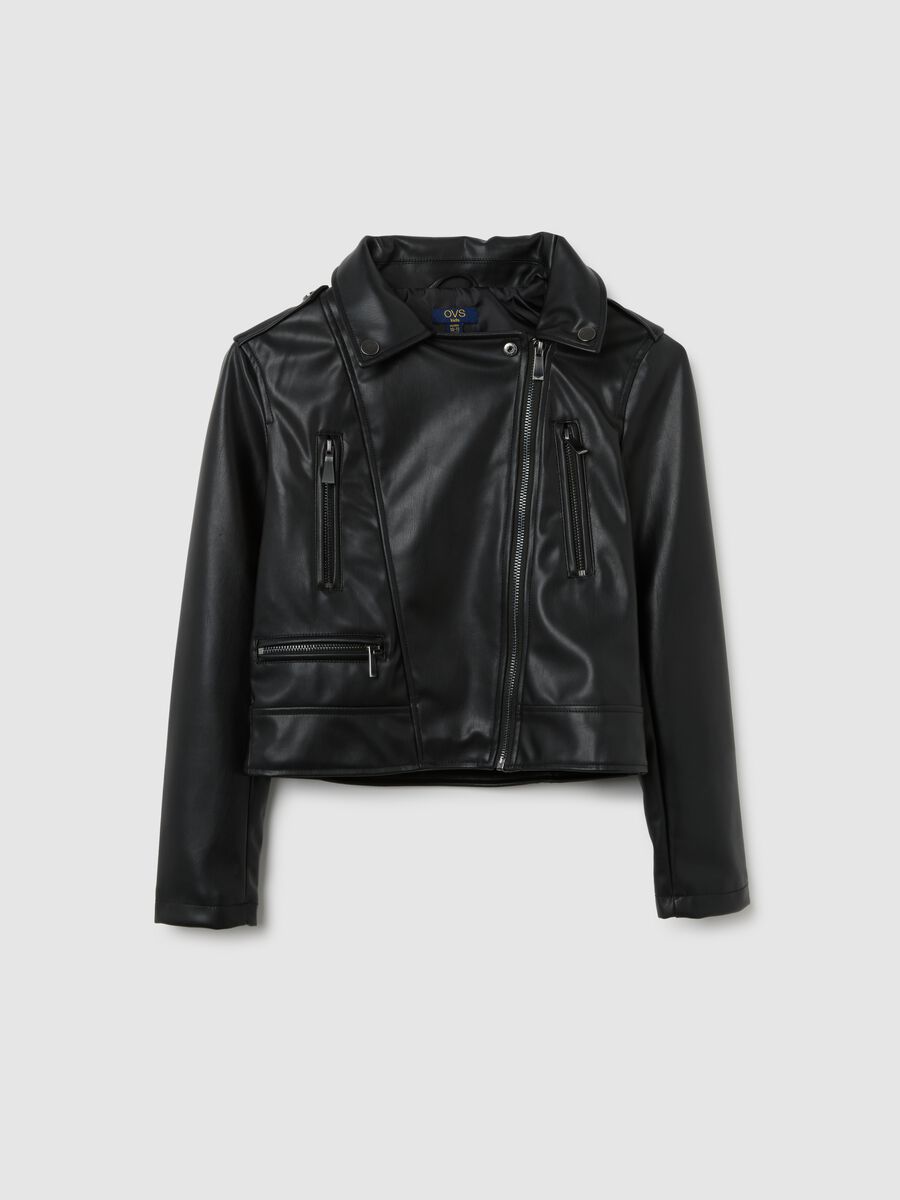 Girl's Slim Fit Black Jacket_0