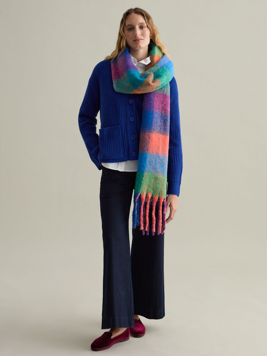 Ribbed oversized cardigan with V neck_1