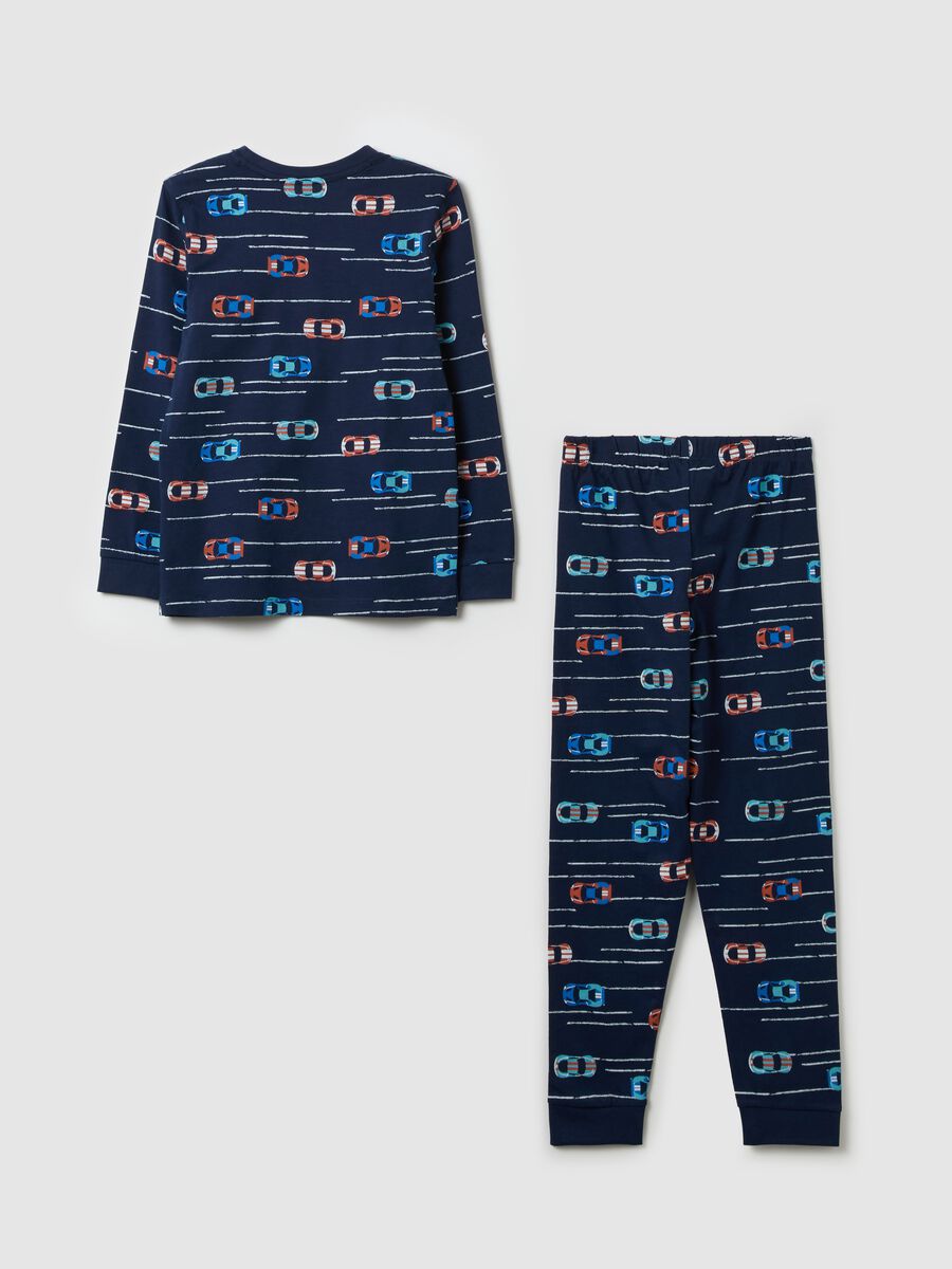 Cotton pyjamas with racing car print_1