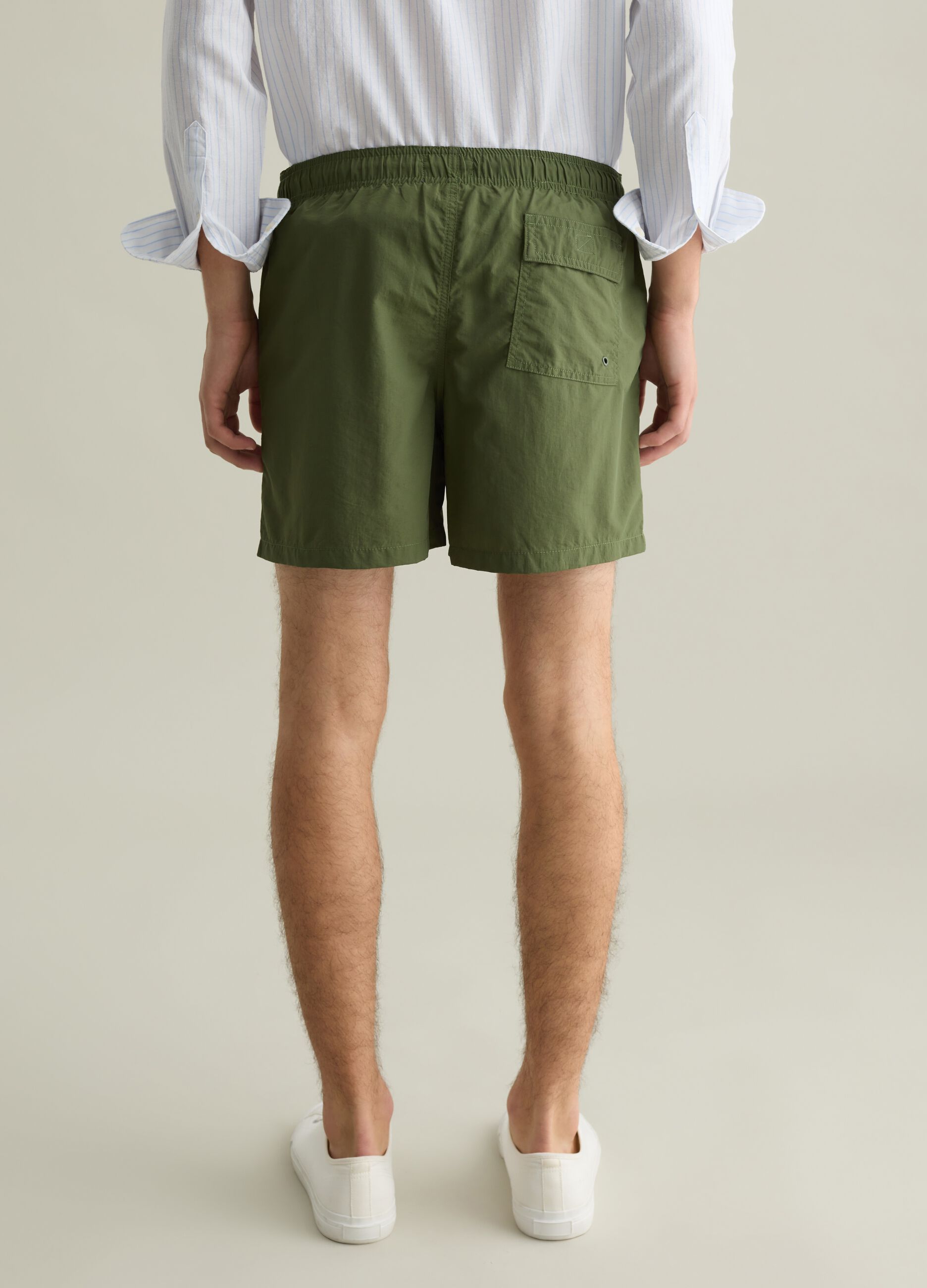 Boxer mare da uomo in misto verde regular fit con vita elastica