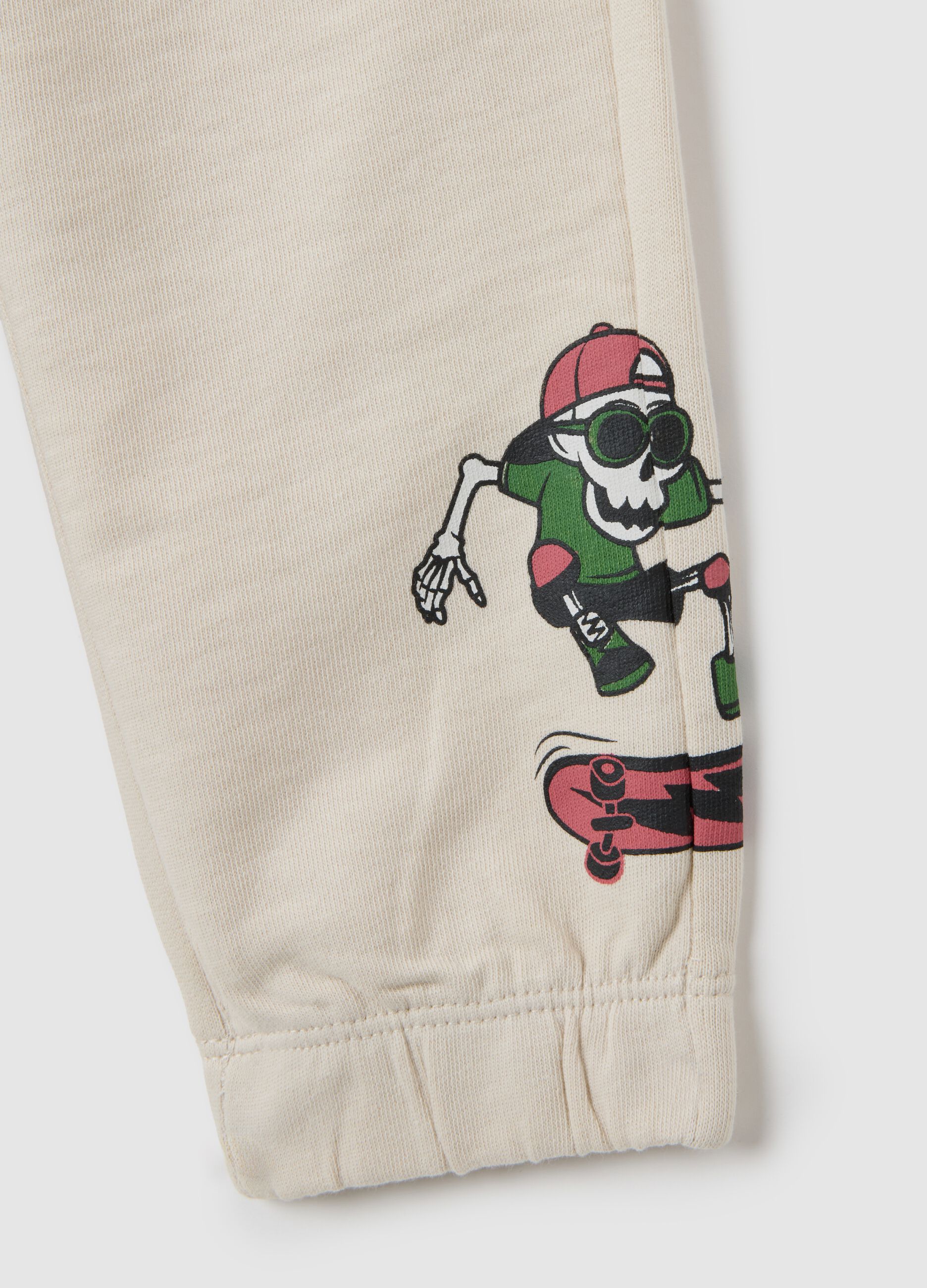 Children's beige cotton jogging trousers regular fit