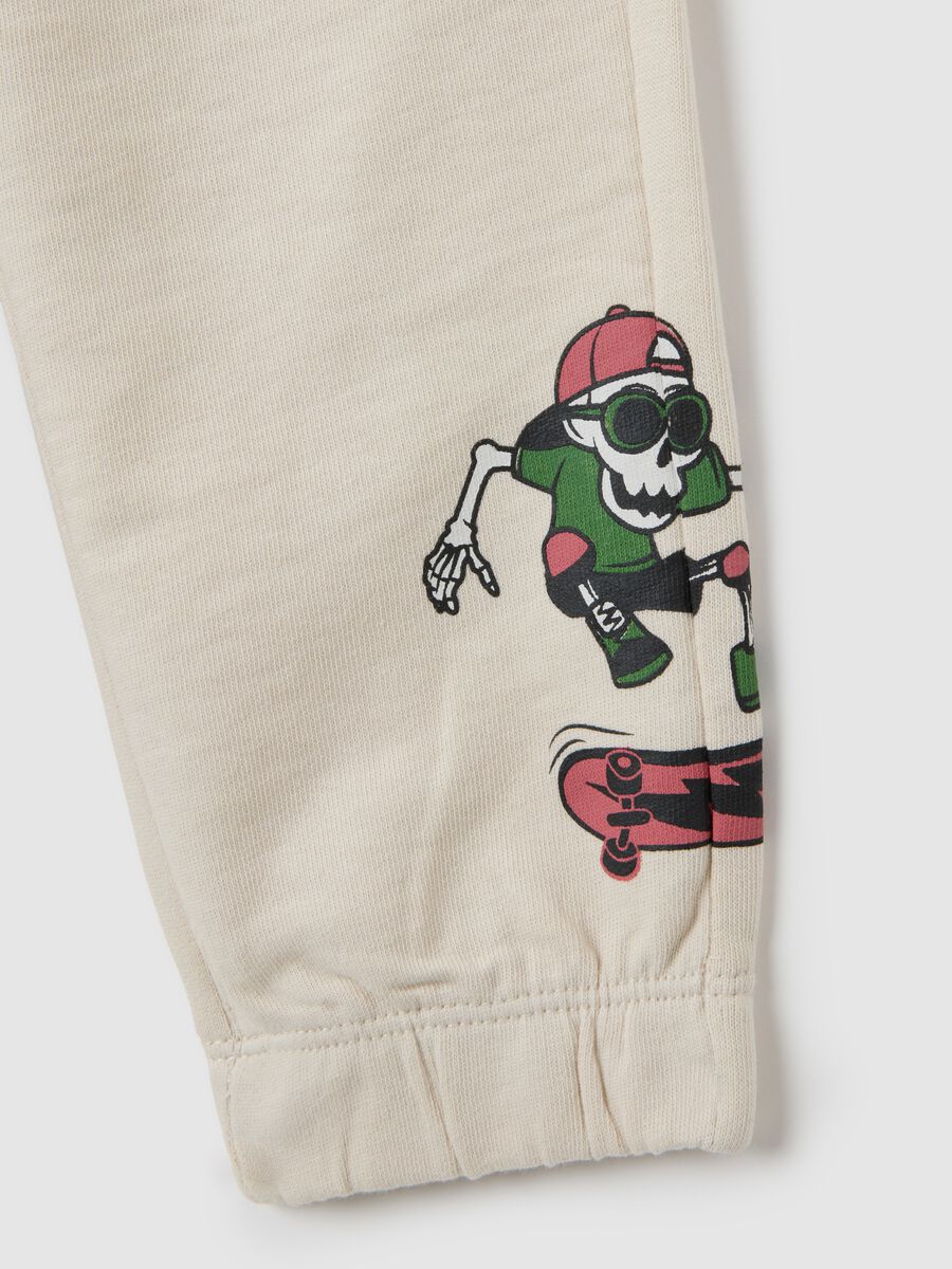Children's beige cotton jogging trousers regular fit_3