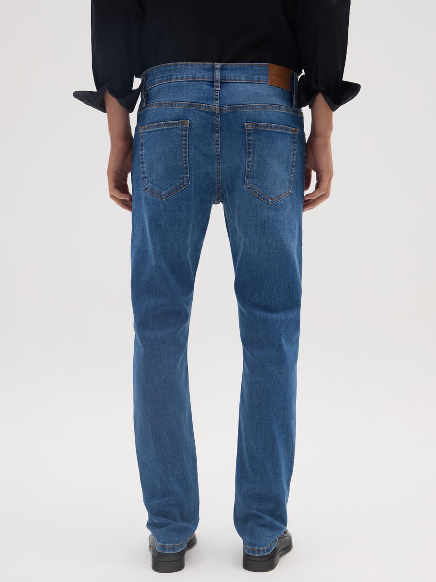 Jeans in denim blu in cotone elasticizzato slim fit_2
