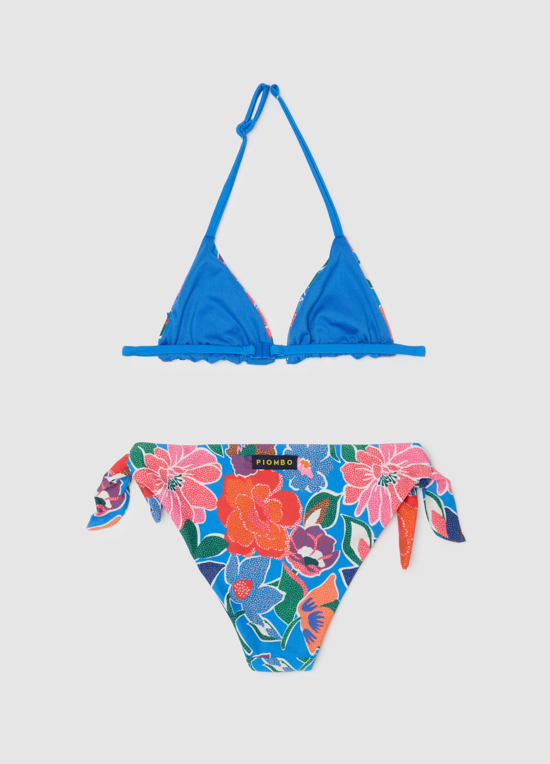 Multicolour stretch-blend girl's bikini