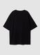 Black pure cotton T-shirt with front logo_6