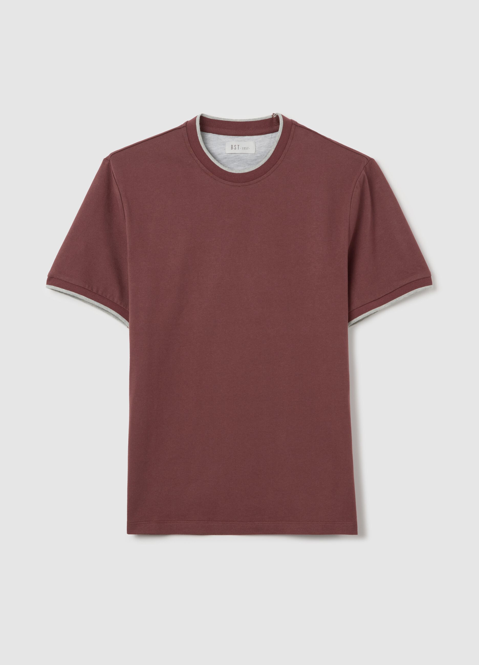 Brown fitted T-shirt in cotton
