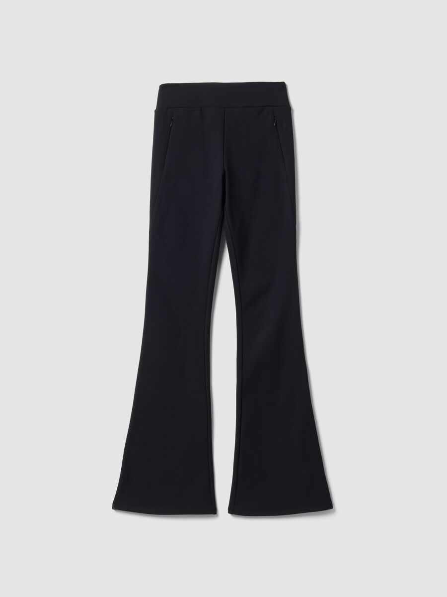 Pantaloni neri flare in tessuto elasticizzato ALTAVIA STUDIO_4