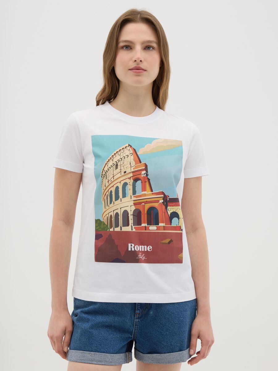 Women's pure cotton white t-shirt regular fit_0