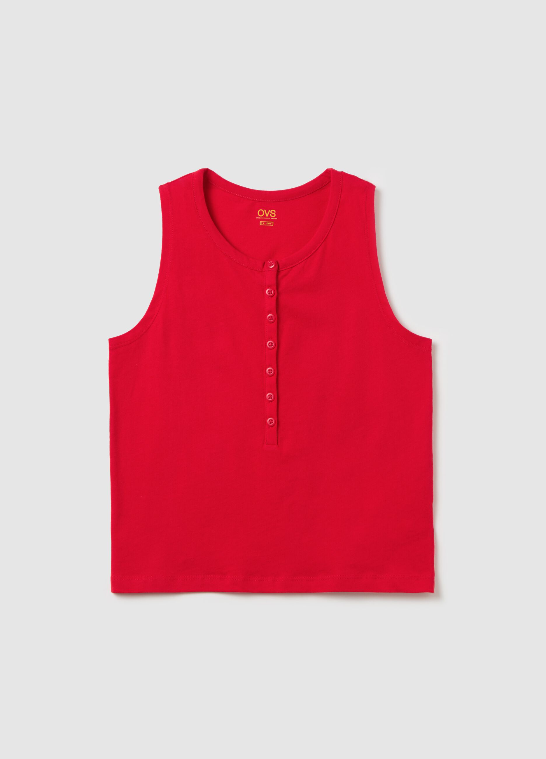 Tank top with granddad neck