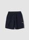 Boys' blue pure cotton cargo shorts with drawstring, regular fit_0