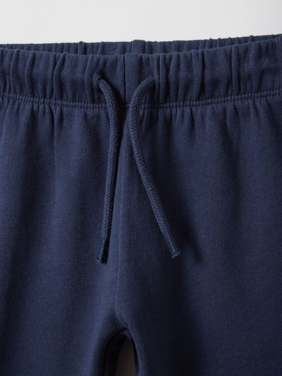 Children's blue cotton jogger trousers with regular fit_2