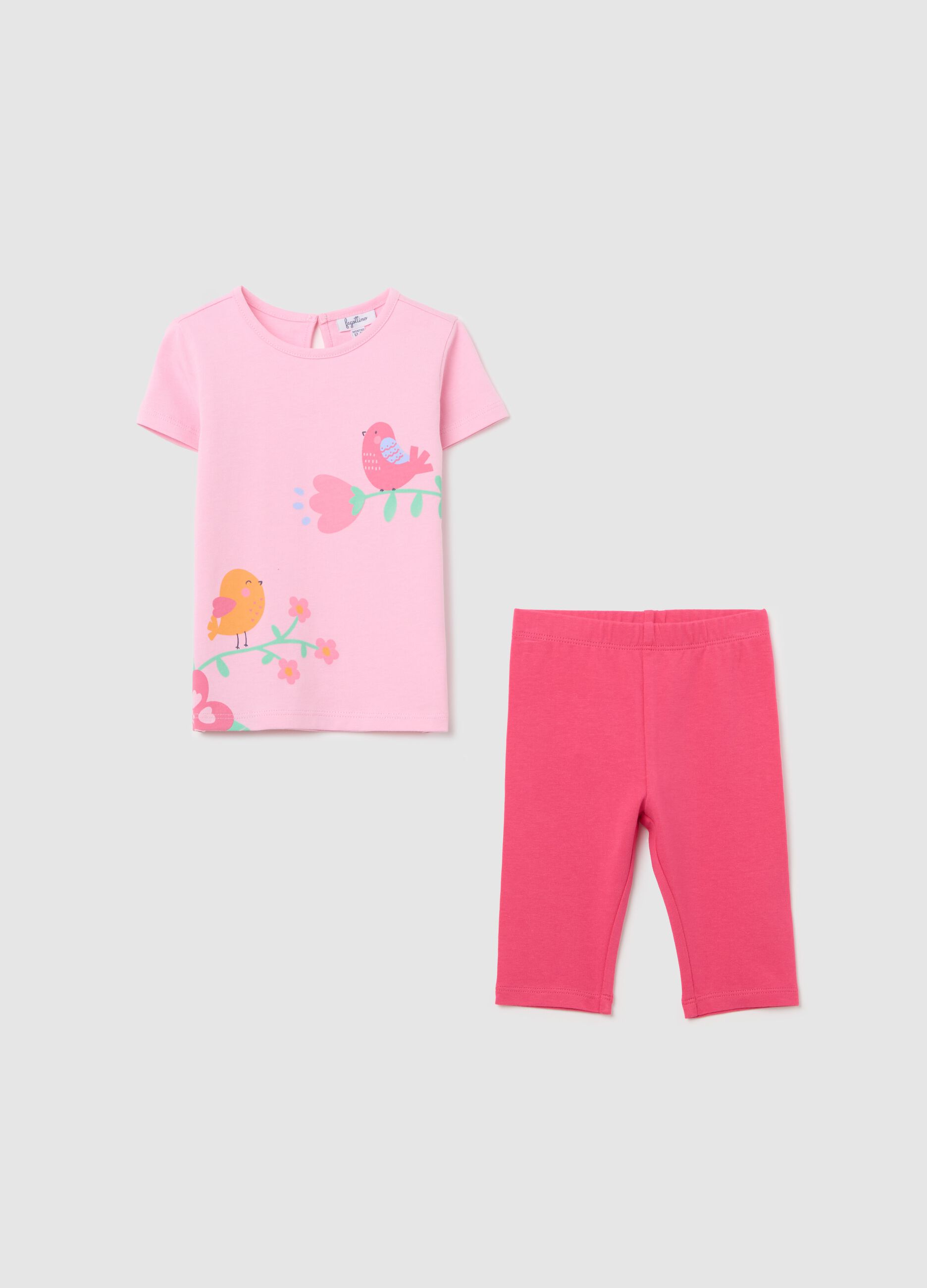 Jogging set with print in cotton