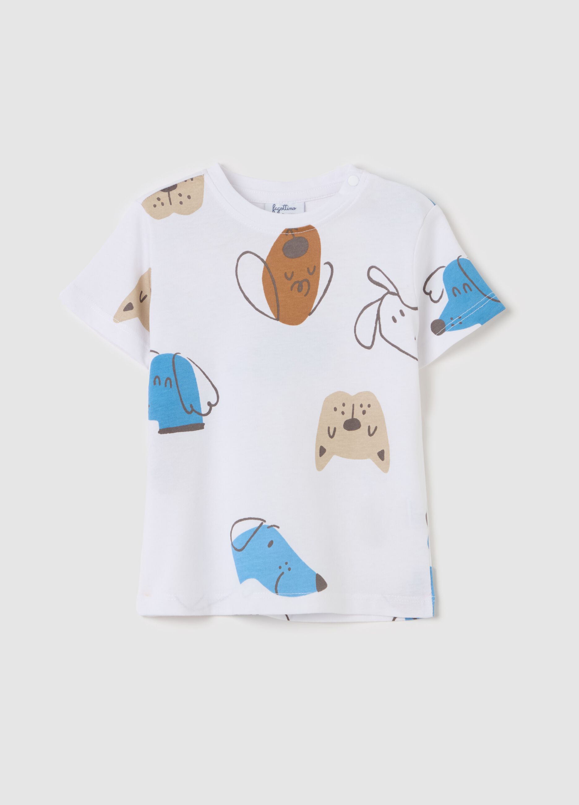 Cotton T-shirt with puppy print
