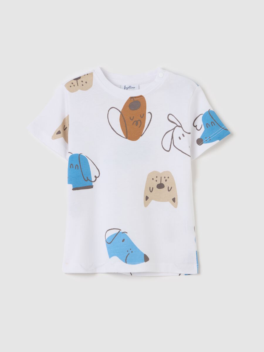 Cotton T-shirt with puppy print_0