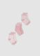 Tripack di calze rosa in cotone organico elasticizzato a righe_0