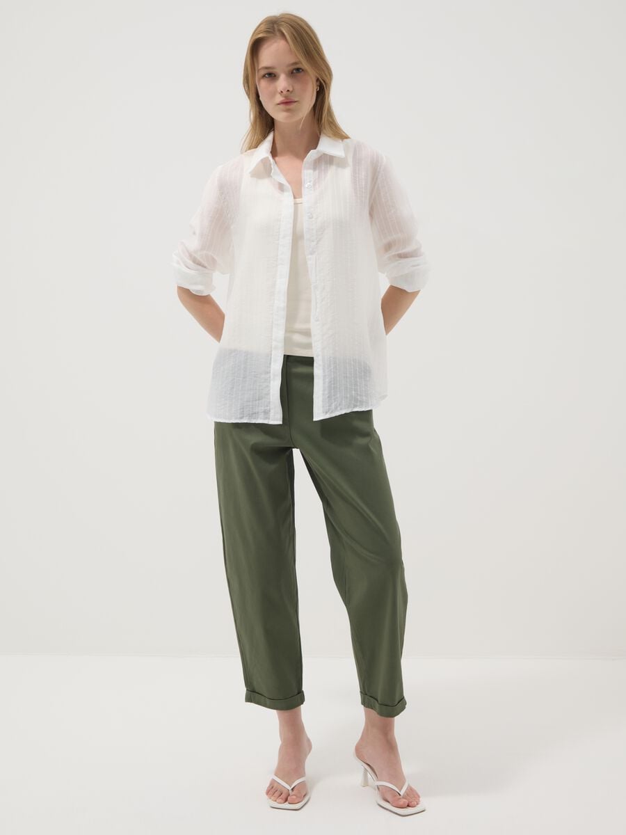 White lyocell-blend shirt_1