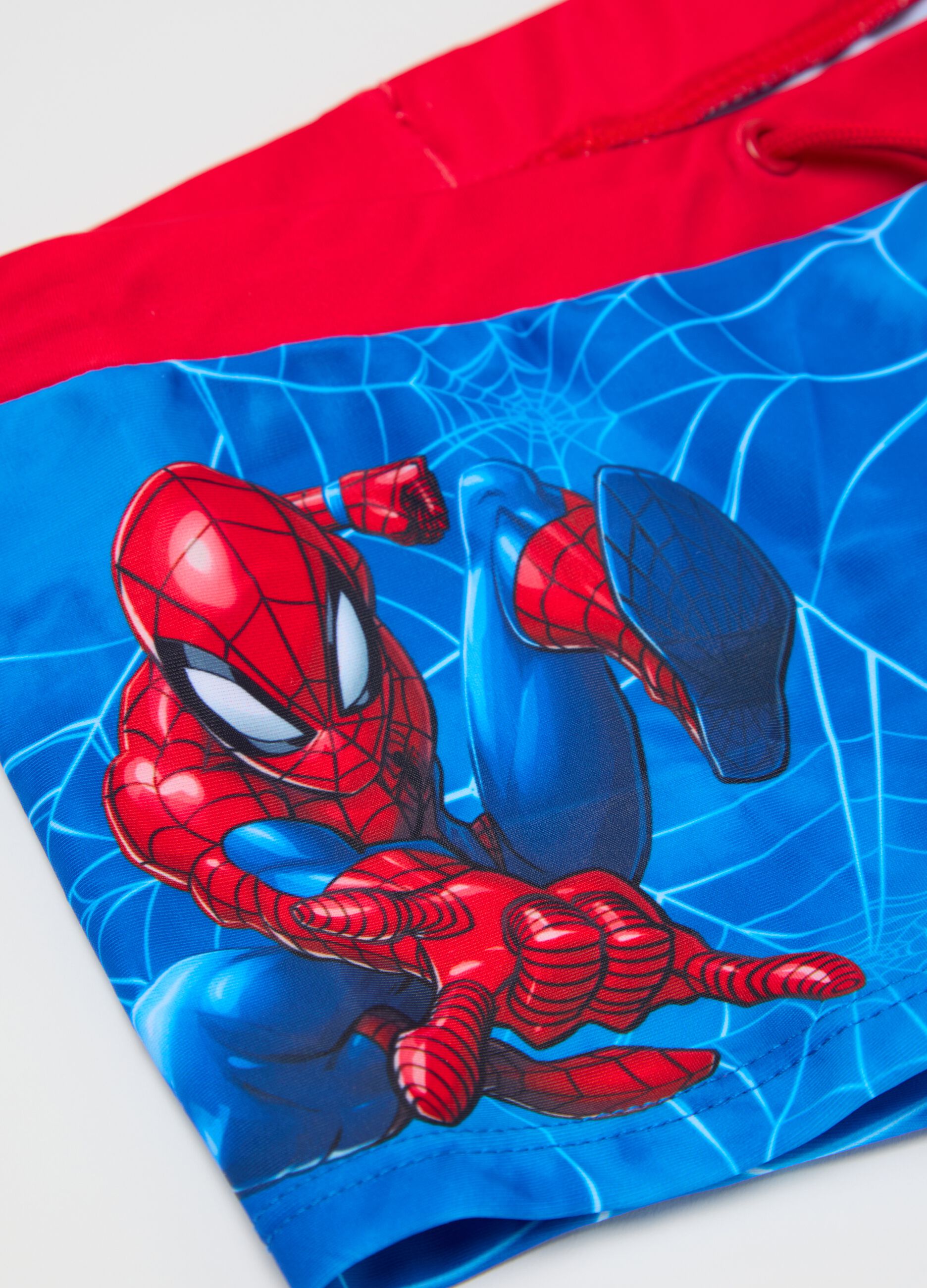 Children's swim trunks with Spider-Man print