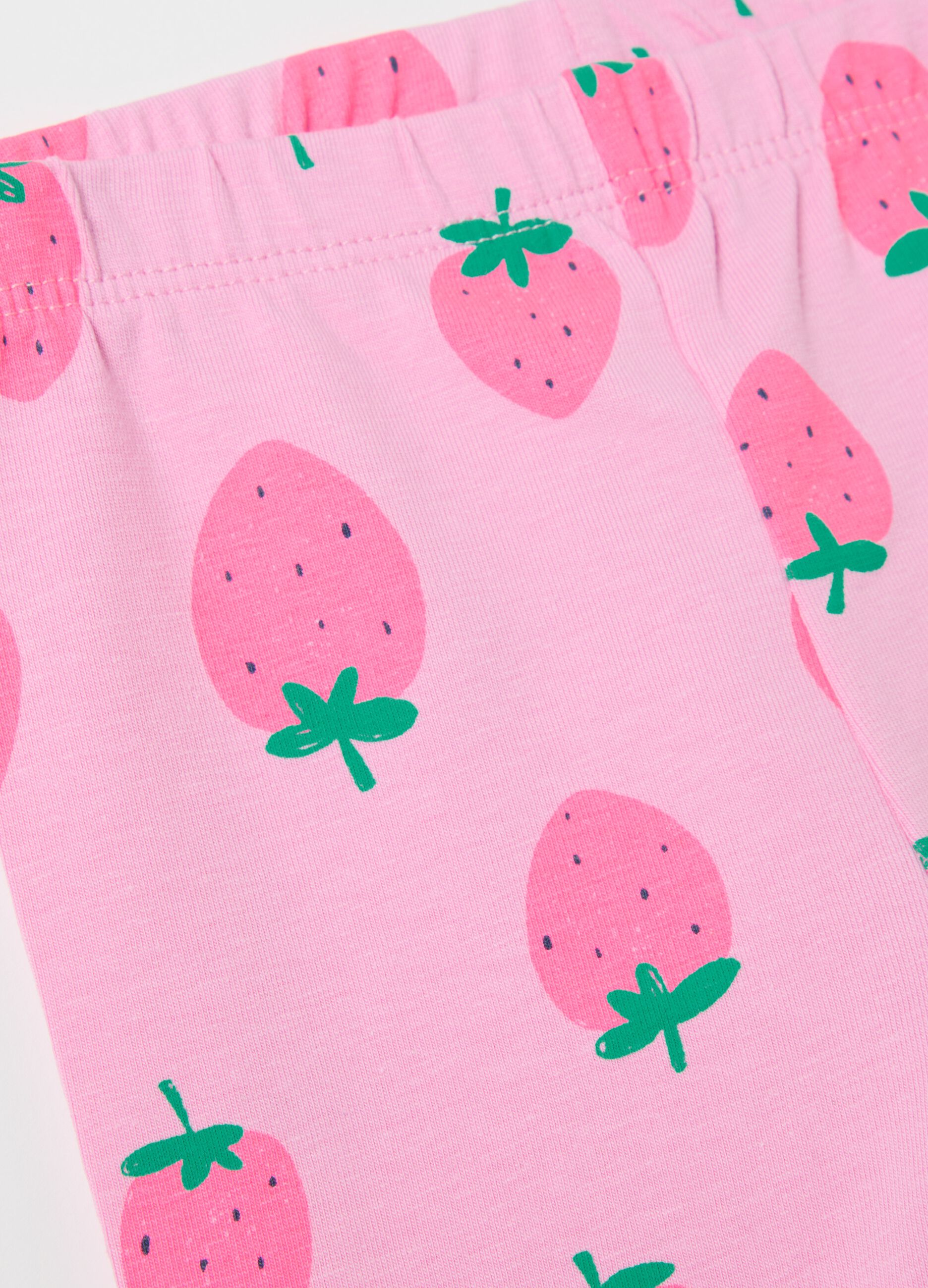 Three-quarter leggings in stretch cotton with print