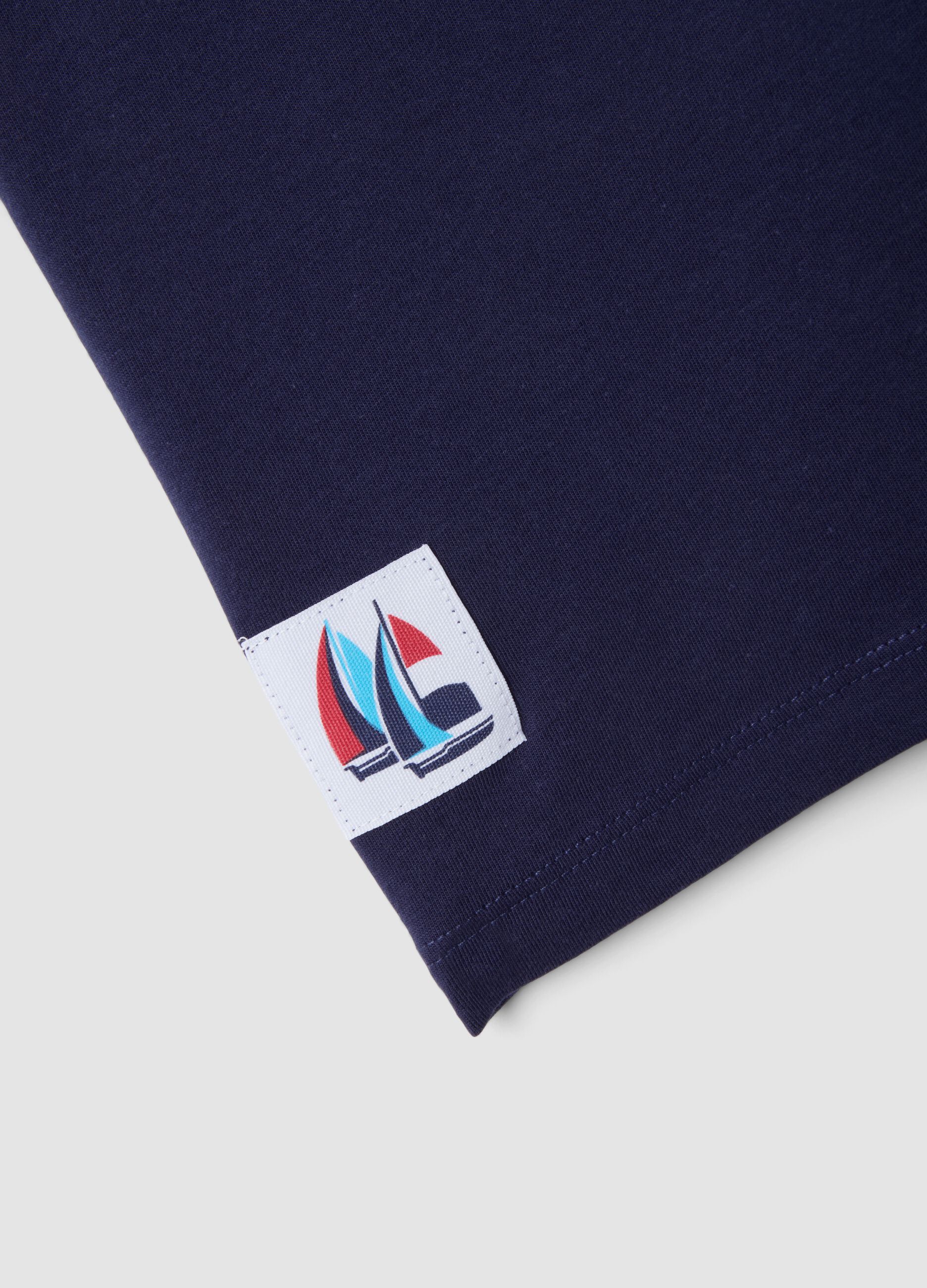 Blue pure cotton kids&rsquo; T-shirt with oversized fit