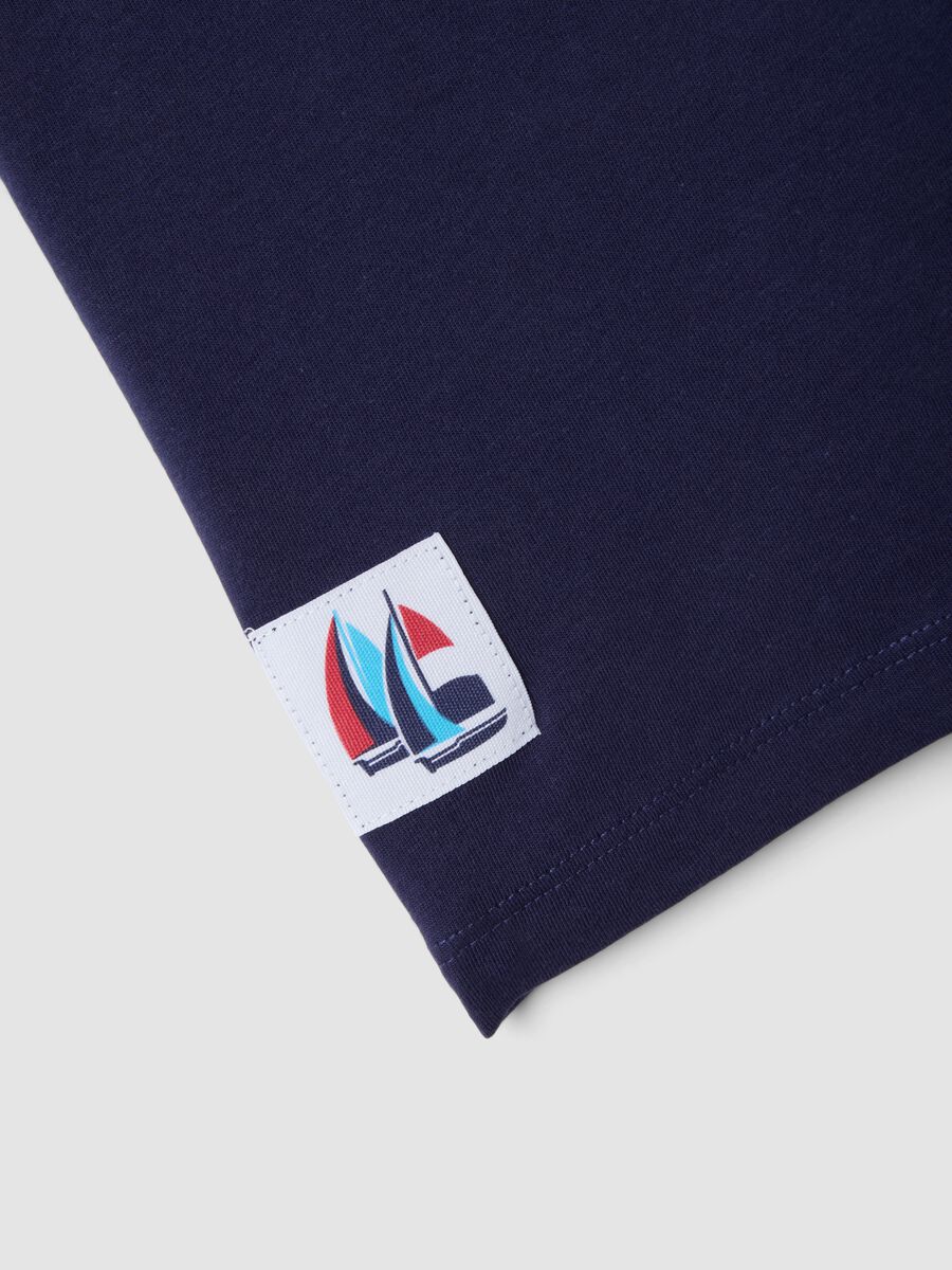 Blue pure cotton kids&rsquo; T-shirt with oversized fit_2