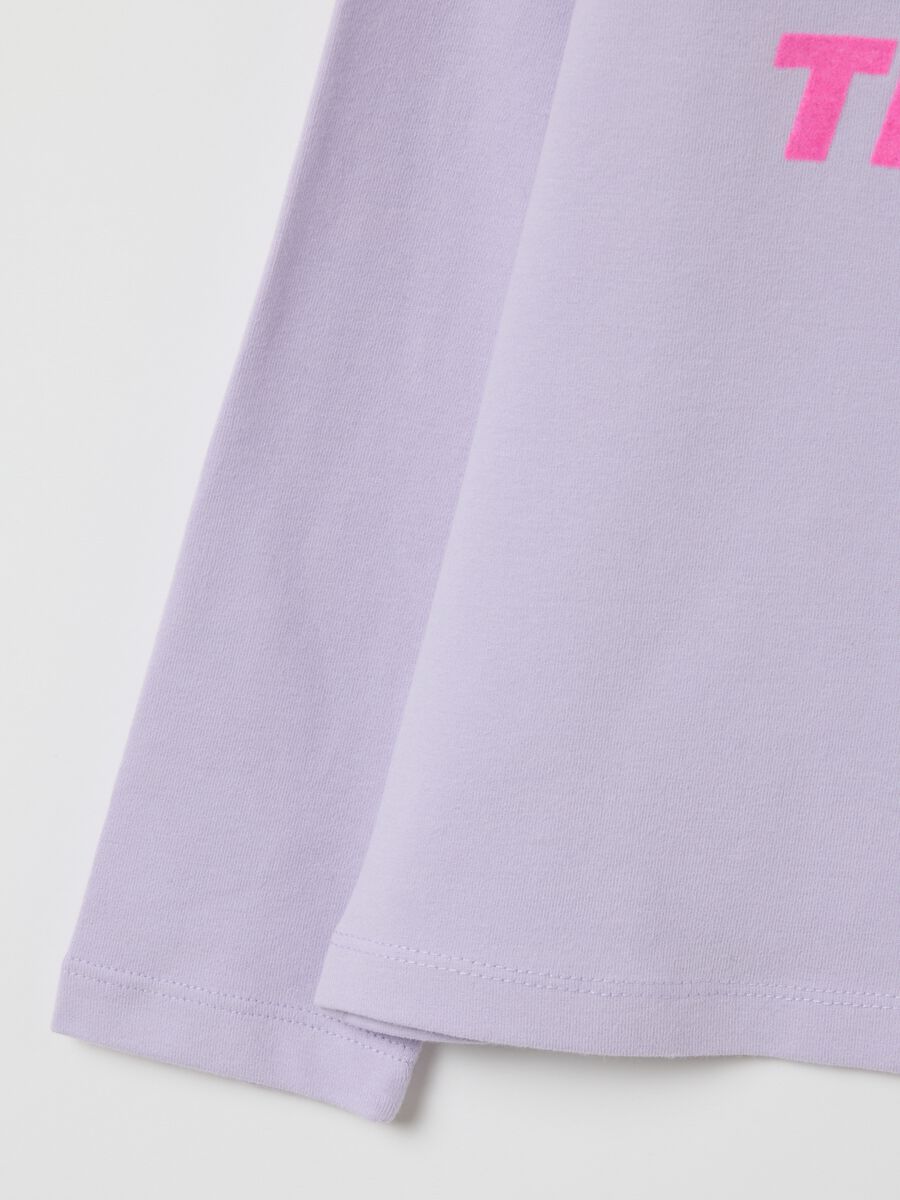 Girls' purple stretch cotton regular fit T-shirt_3