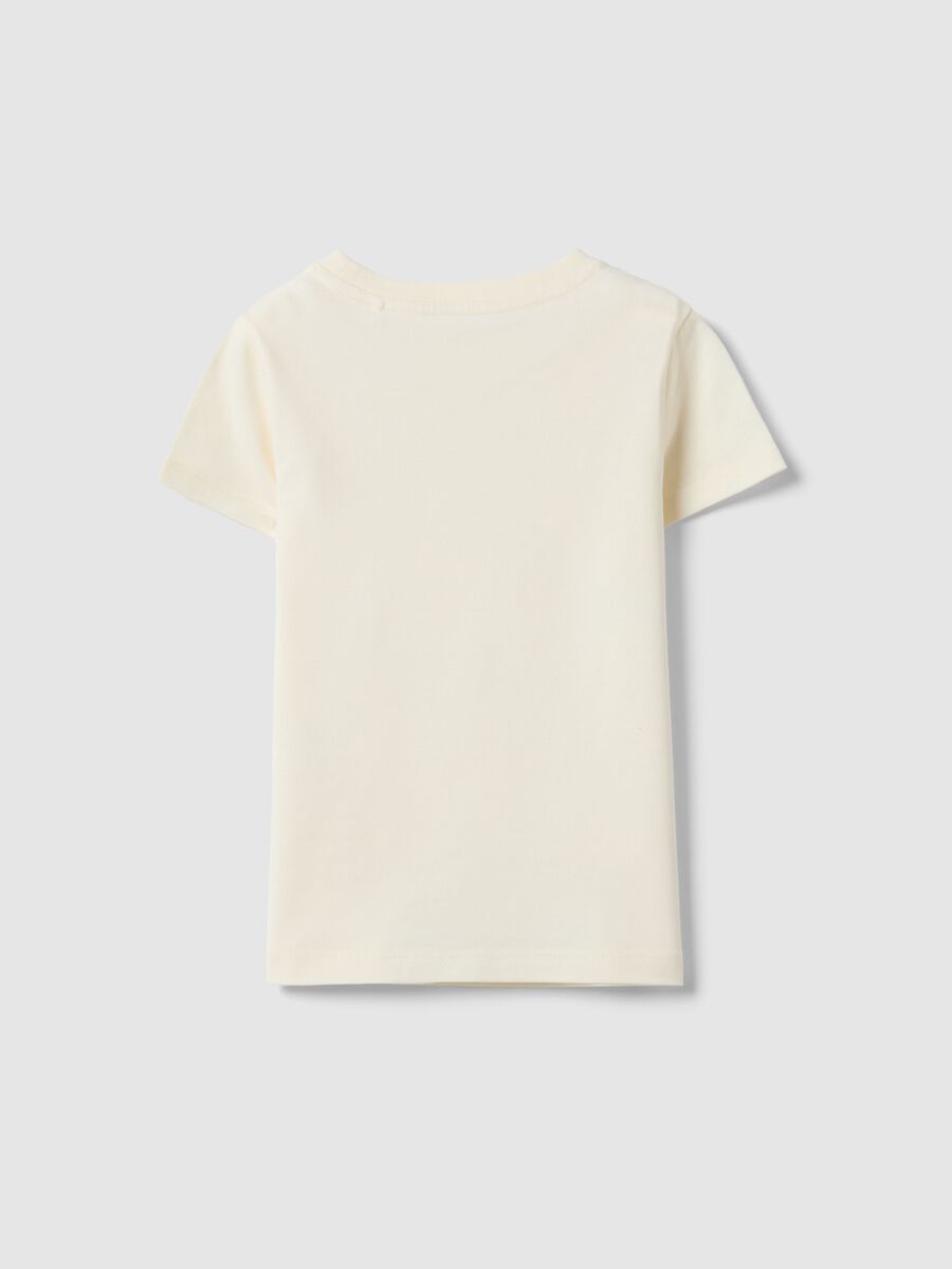 Yellow pure cotton regular fit t-shirt with print for girls_1