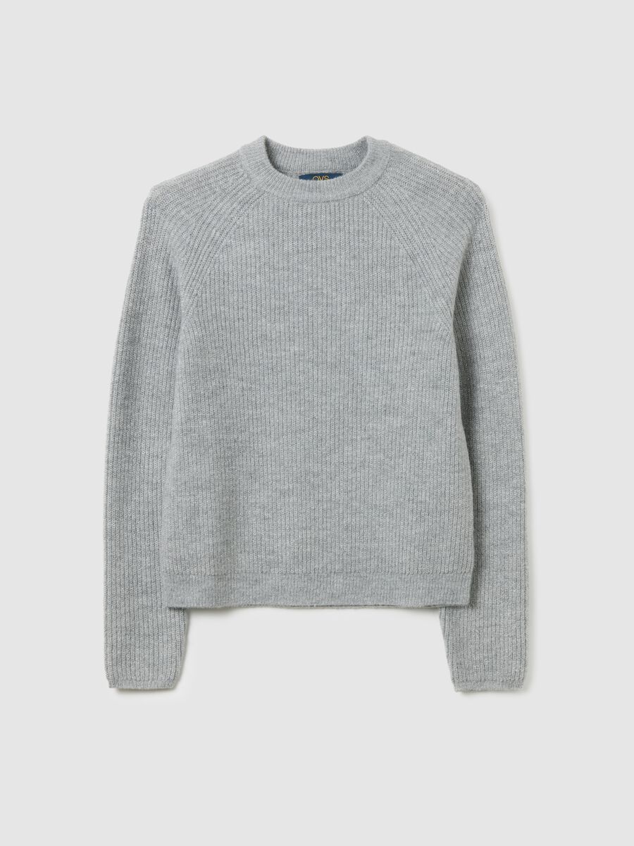 Grey crew neck sweater regular fit_4