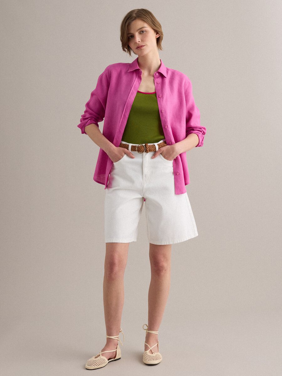 Pink Pure Linen Regular Fit Shirt_1